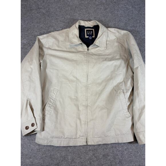 GAP Other - Vintage 90s Gap Full Zip Up Jacket Mens Large Beige Classic Utility Chore Barn